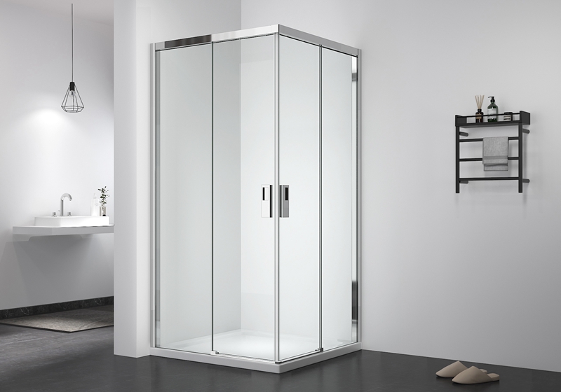 EX-807 8mm sklenený štvorcový posuvný sprchový kút s mäkkým zatváraním